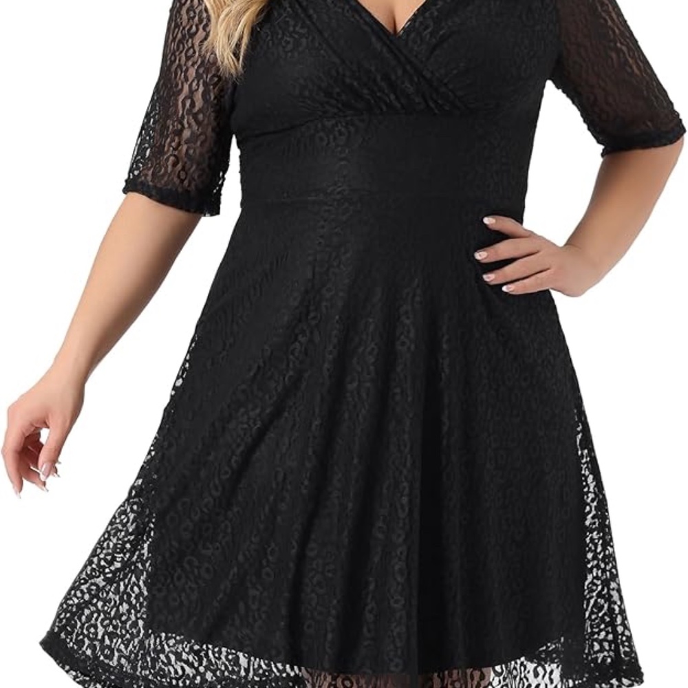 NWT Agnes Orinda Plus Size V Neck Swing A-Line Cocktail Dress